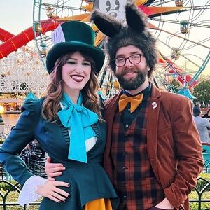 Complete High Quality Couple’s Costume Lady’s S Mad Hatter & Men’s M March Hare